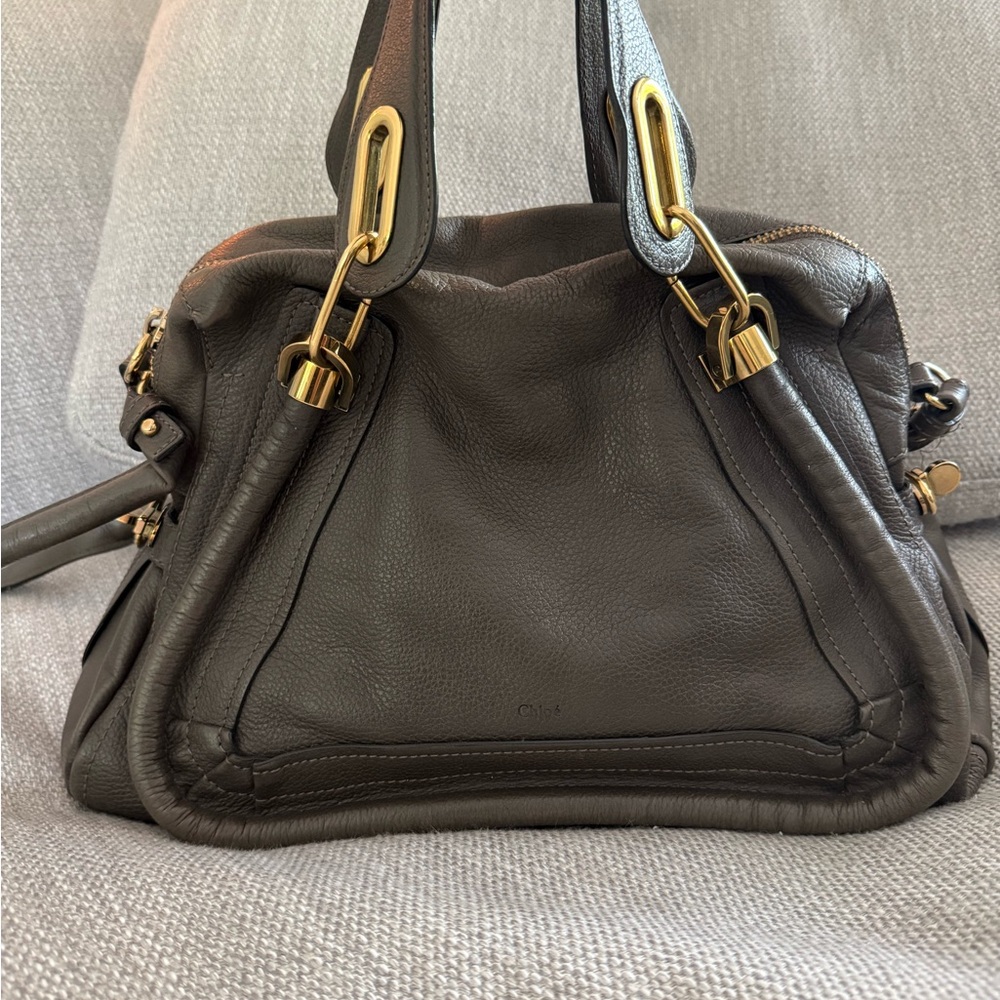 Chloe Taupe Shoulder Bag with Structured Design
